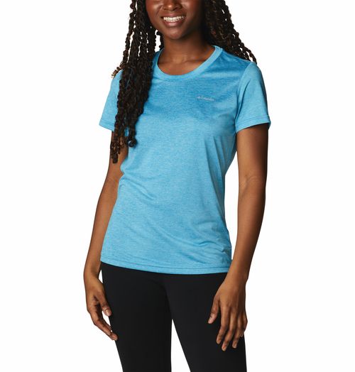 Remera Columbia Col.Hike Ss Crew Mujer  (Blue Chill Heather)
