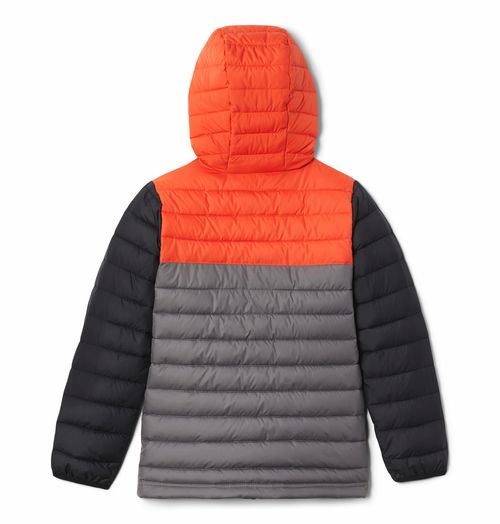Campera Powder IIte Boys Capucha Jacket Junior - City Grey Red Quartz Black