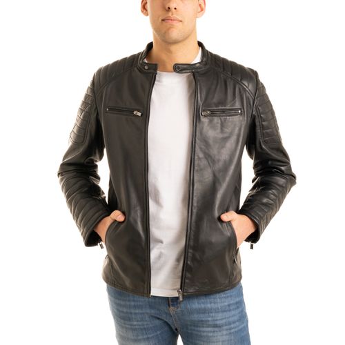 Campera Cuero Boffel Oslo Negro