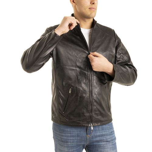 Campera Cuero Boffel Bodo Negro