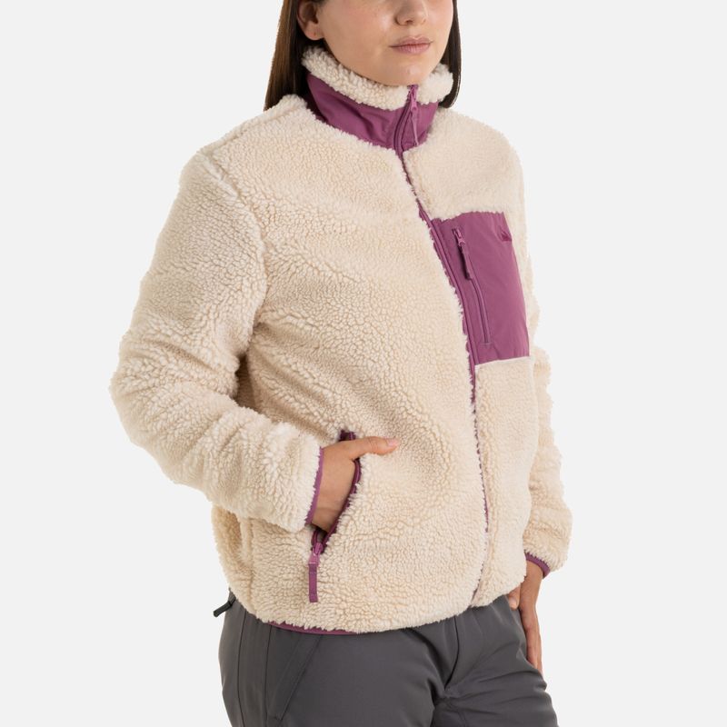 SHERPA JACKET - BEIGE, DARK ORCHID - 3