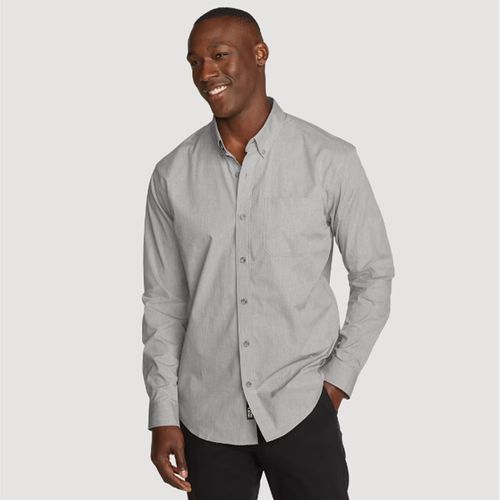 Camisa Eddie Bauer Voyager Flex Long Sleeve Shirt - Heather Gray