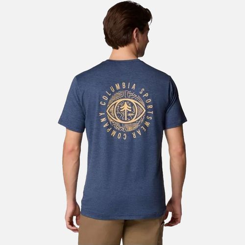 Remera Columbia Kwick Hike Back Graphic Short Sleeve Tee - Collegiate Navy Heather Planet Watch