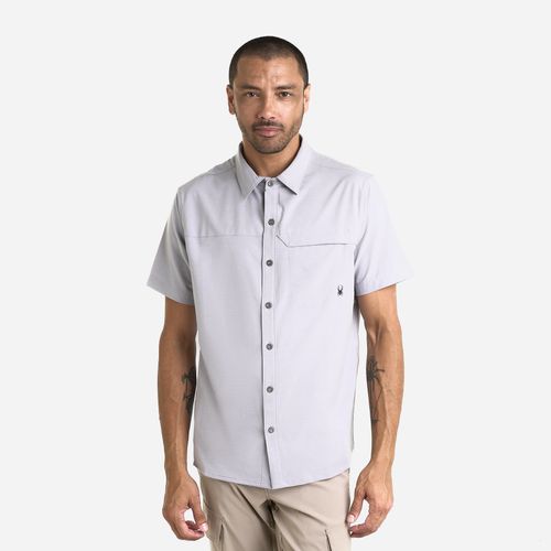 Spyder Camisa Short Sleeve Heather Vent Back Shirt Hombre - Pewter
