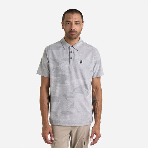 Spyder Remera Short Sleeve Jacquard Jersey Polo Hombre - Heather Grey
