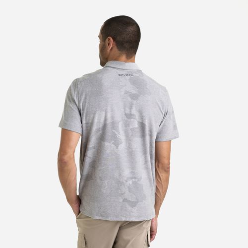Spyder Remera Short Sleeve Jacquard Jersey Polo Hombre - Heather Grey