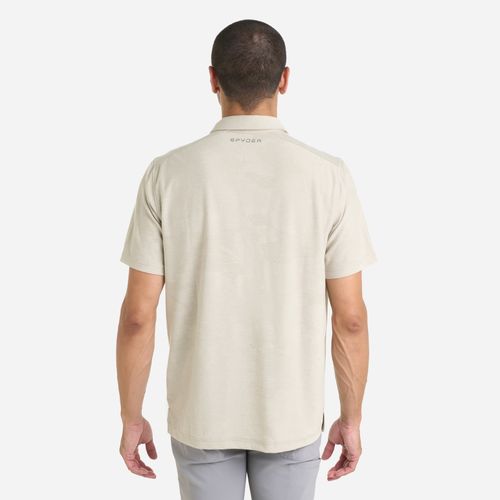 Spyder Remera Short Sleeve Jacquard Jersey Polo Hombre - Stone